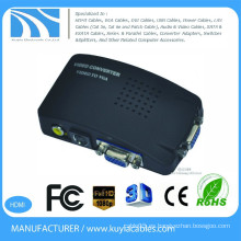 Compuesto de alta calidad AV to VGA adaptador Convertidor Vídeo compuesto RCA (CVBS) y S-Video a VGA Converter